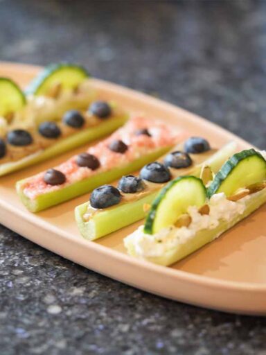 Iguanas, Beetles and Bears - Oh My! Celery Stick snack ideas