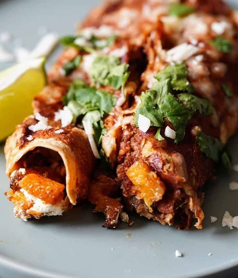 Black Bean Butternut Squash Enchiladas