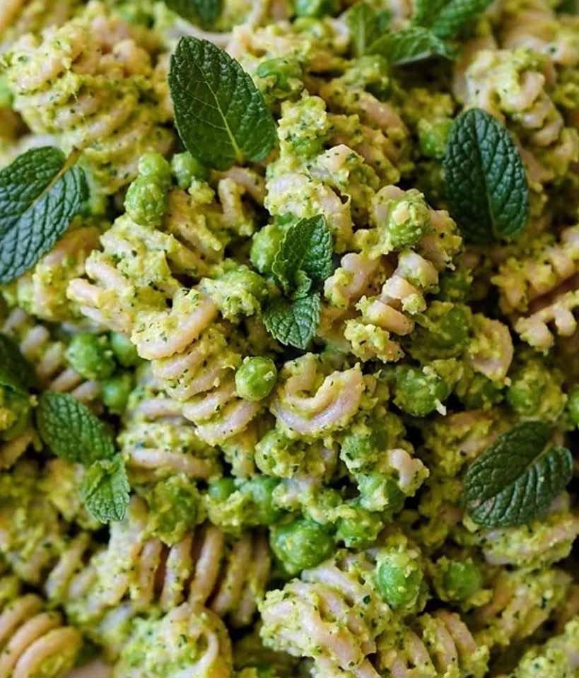 Pea and Mint Pesto with Radiatori