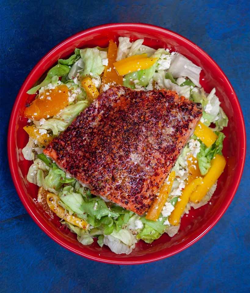 Tangerine Hibsicus Salmon Salad