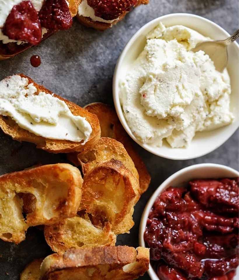 Whipped Feta with Roasted Balsamic Strawberries